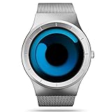 SINOBI Reloj De Cuarzo Deportivo para Hombre con Diseño De Acero Inoxidable y Personalidad De con Pulsera De Malla (S9659G-White/Blue)